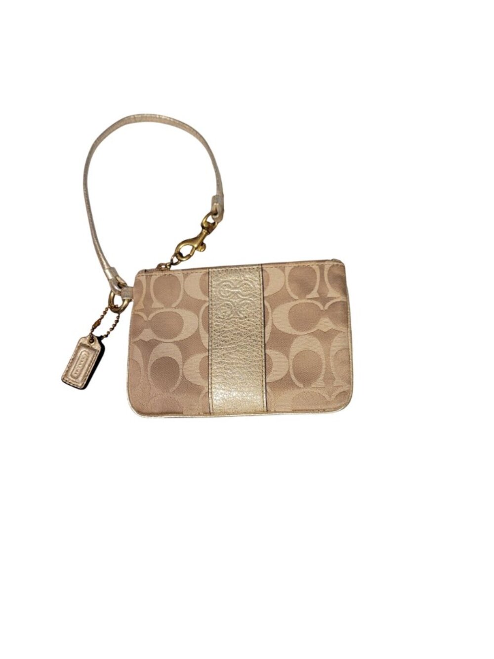 Coach Colette Signature C Wristlet Pale Khaki Gold, Y2K fashion, Indie Sleaze